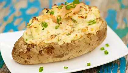 Twice Baked Potatoes with Smoked Salmon and Chives