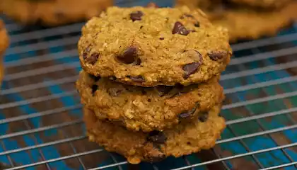 Pumpkin Oatmeal Chocolate Chip and Cranberry Cookies