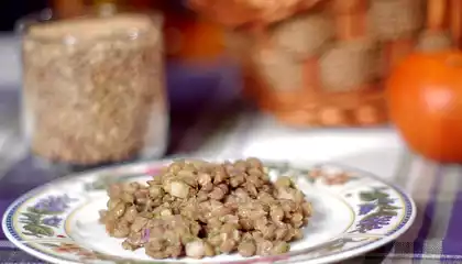 Rich Green Lentil Salad with Walnut Oil