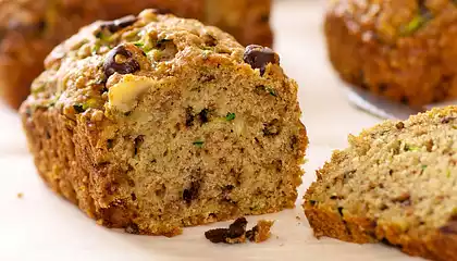 Whole Wheat Zucchini Bread with Walnuts and Chocolate Chips