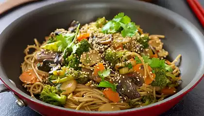 Sesame Broccoli Stir-Fry with Noodles