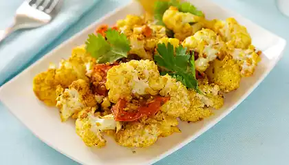 Roasted Spiced Cauliflower with Tomatoes