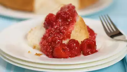 Angel Food Cake & Raspberries