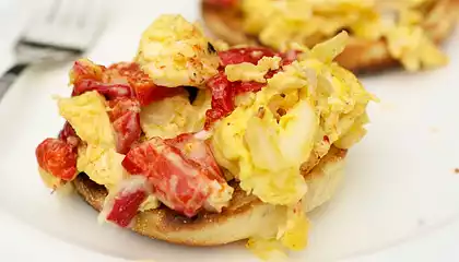 Roasted Red Pepper and Egg McMuffins for Two