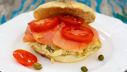 Egg and Salmon Sandwich