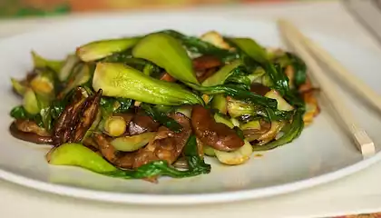 Bok Choy, Shiitake Mushroom Stir-fry 