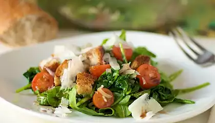 Warm Arugula Bread Salad