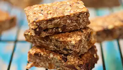 Nutty Almond, Raspberry Jam and Apricot Granola Bars