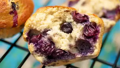 Moist Blueberry Coffee Cake Muffins (Low Fat)