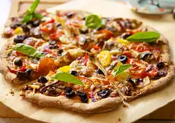 Cherry Tomato, Mushroom and Olive Pizza