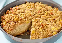 Awesome Peach Coffee Cake with Oat Cinnamon Streusel 