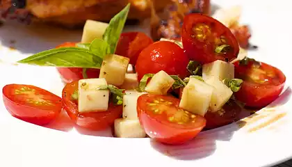 Cherry Tomato, Basil and Mozzarella Salad