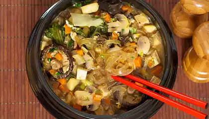 Shiitake and Veggie Stew with Garlic-Black Bean Sacue