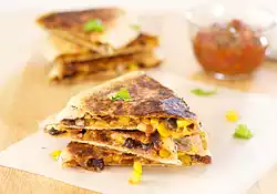 Cheesy Black Bean and Corn Quesadillas 