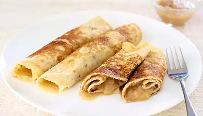 12-Grain Crepes with Warm Applesauce