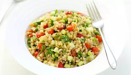 Israeli CousCous and Cucumber Salad