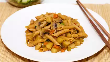 Soy-Sesame Vegetables with Penne