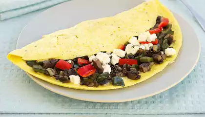 Egg Pancake with Vegetables and Feta