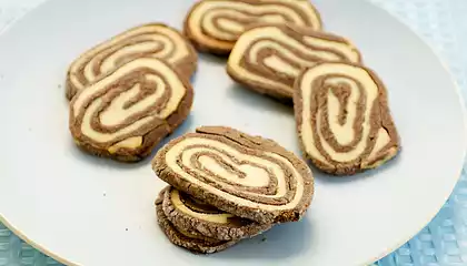 Peanut Butter and Chocolate Pinwheel Cookies