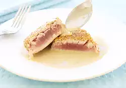 Sesame Crusted Ahi Tuna and Wasabi Beurre Blanc