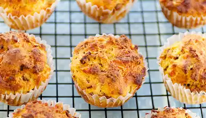 Whole Wheat Cheesy Bacon Muffins