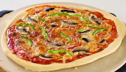 Bell Pepper, Mushroom and Onion Pizza