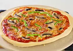 Bell Pepper, Mushroom and Onion Pizza
