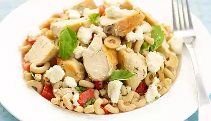 Greek Pasta Salad with Feta and Chicken