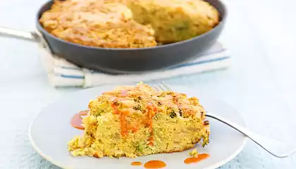 Broccoli, Caramelized Onion, and Cheddar Cornbread 