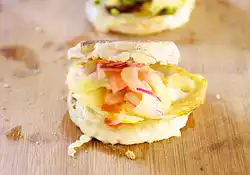 Picked Vegetables and Egg Sandwich with Swiss Cheese
