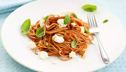 Tomato, Basil and Feta Pasta