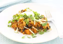 Butternut Squash, Black Bean and Tortilla Stew