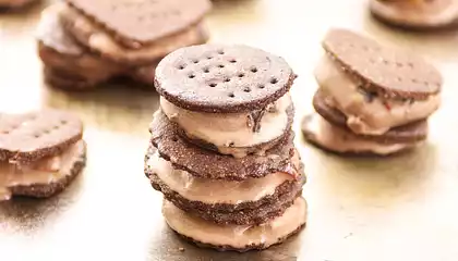 Oreo Cookie and Chocolate Ice Cream Sandwiches