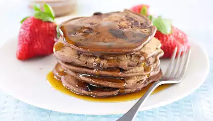 Double Chocolate and Walnut Pancakes