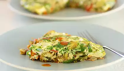 Brussel Sprouts and Green Bean Frittata 