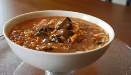 Mushroom Tomato Barley Soup