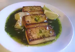 Broiled Tofu With Cilantro Pesto