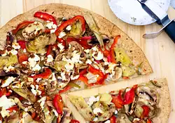 Portobello Mushroom, Fresh Peppers And Goat Cheese Pizza 