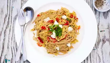 Creamy Sweet Potato and Red Pepper Pasta