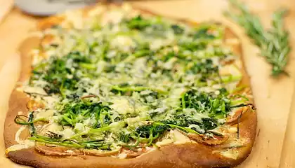 Broccoli Rabe, Potato and Rosemary Pizza