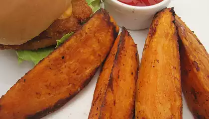 Spicy Baked Sweet Potato Steak Fries