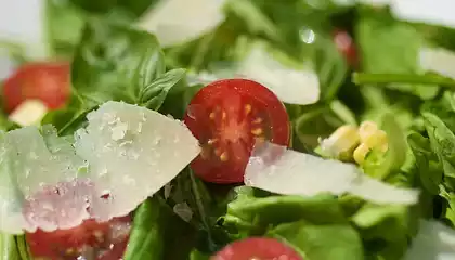 Arugula, Cherry Tomato, Corn Salad with Paremesan