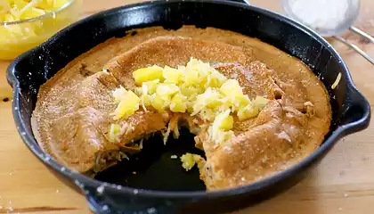 Baked Pancake with Pineapple Sauce