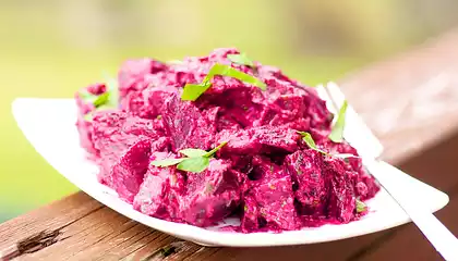 Roasted Beets With Toasted Garlic and Walnut Sauce