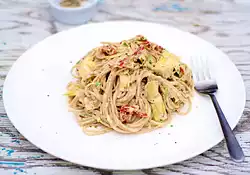 Pasta with Marinated Artichoke Hearts