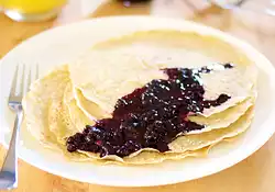 Two Wheat Crepes with Blueberry Sauce