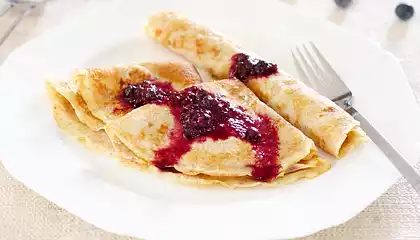 Warm Crepes with Berry Sauce