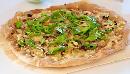 Arugula and Mushroom Pizza