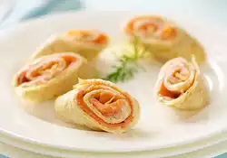 Smoked Salmon Crepe Spirals