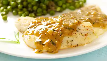 Sole with Orange Tarragon Cream Sauce